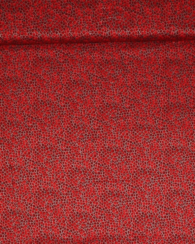 Røde julebær m. sølv - Patchwork - Stoffabrics