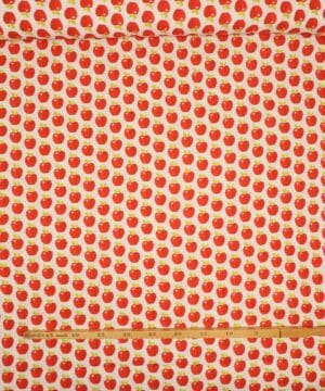 Offwhite med røde æbler - Double Gauze blestof/musselin stof - Swafing