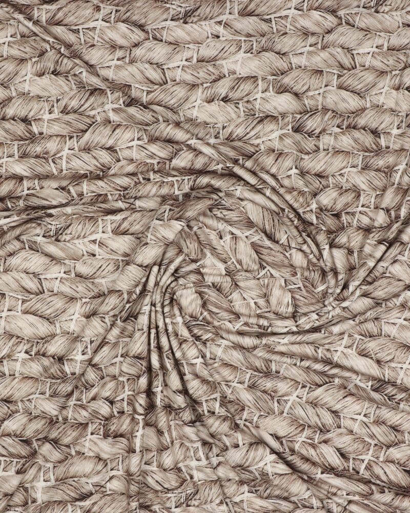 Mønster i brune/beige nuancer - Viskose Jersey - Info mangler