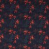 Orangerøde blomster på mørkeblå bund - Jersey - Swafing