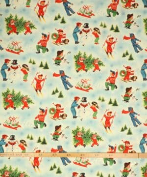 Børn leger i sneen - Patchwork - Michael Miller Fabrics