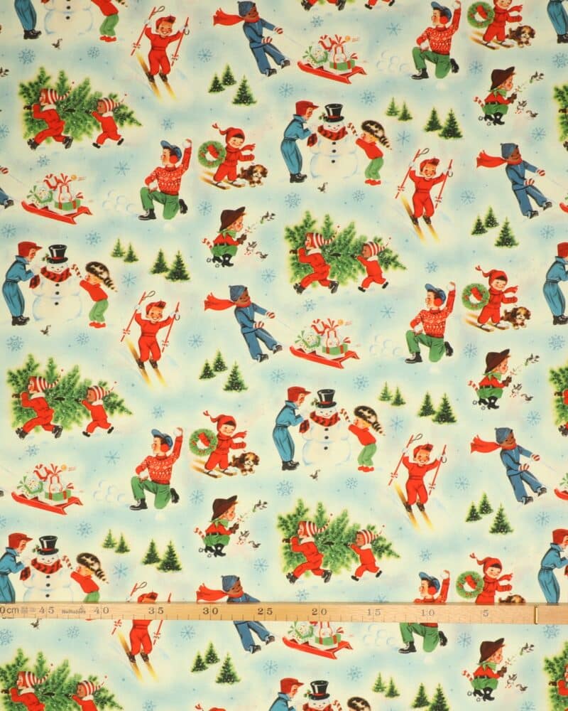 Børn leger i sneen - Patchwork - Michael Miller Fabrics