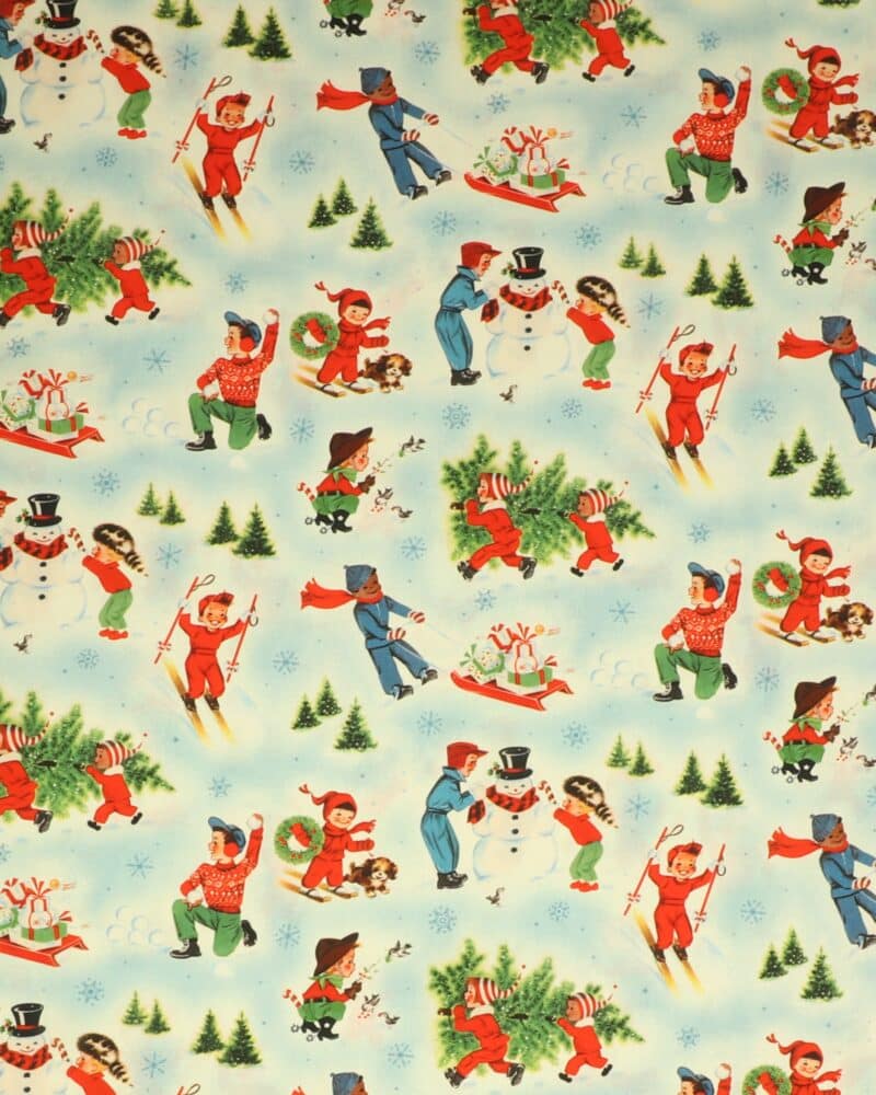 Børn leger i sneen - Patchwork - Michael Miller Fabrics