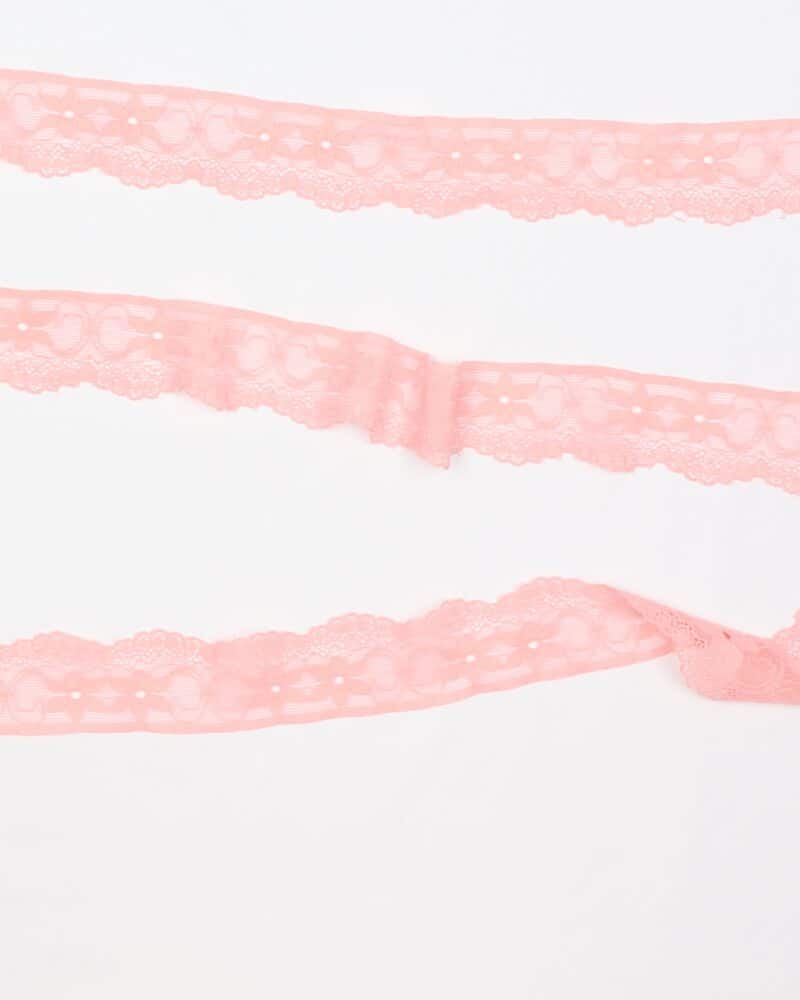 Elastisk blonde, lys laksefarvet - 35 mm -