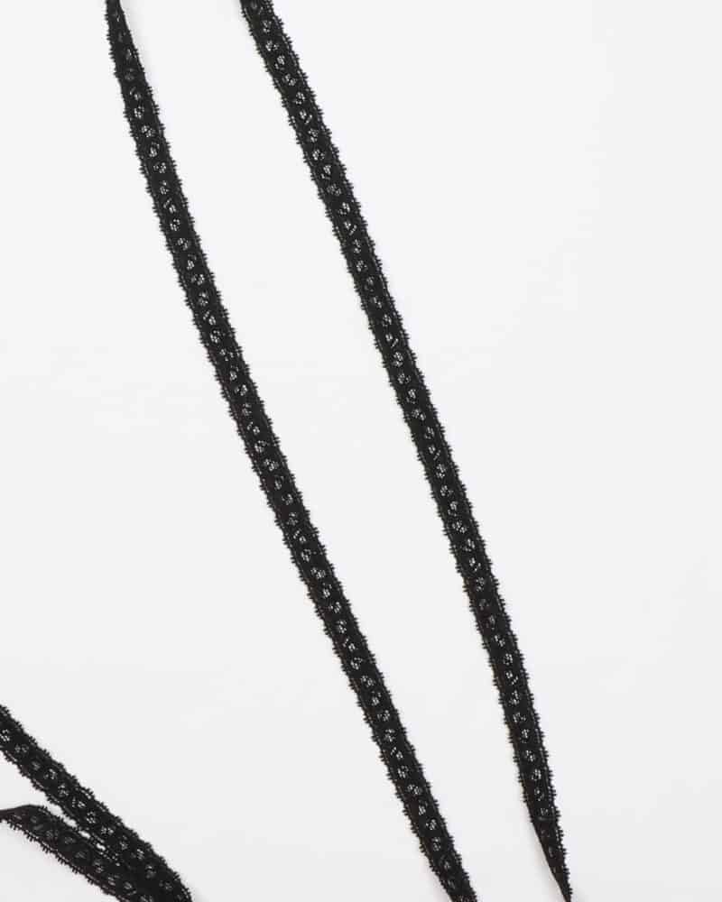 Elastisk blonde, sort - 10 mm -