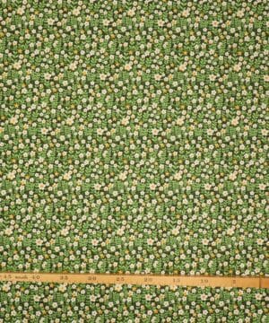 Blomster på stilke med blade på grøn bund - Patchwork - Paintbrush studio fabrics