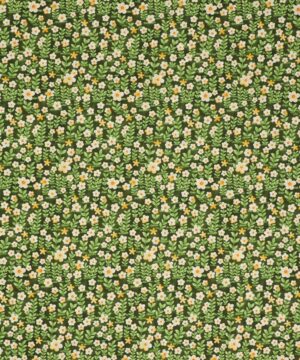 Blomster på stilke med blade på grøn bund - Patchwork - Paintbrush studio fabrics
