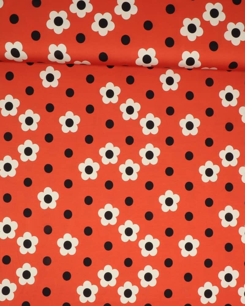 Retroblomster - Jersey - Stoffabrics