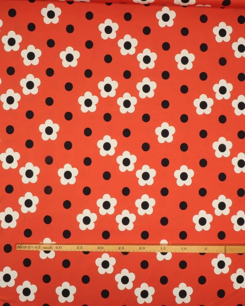 Retroblomster - Jersey - Stoffabrics