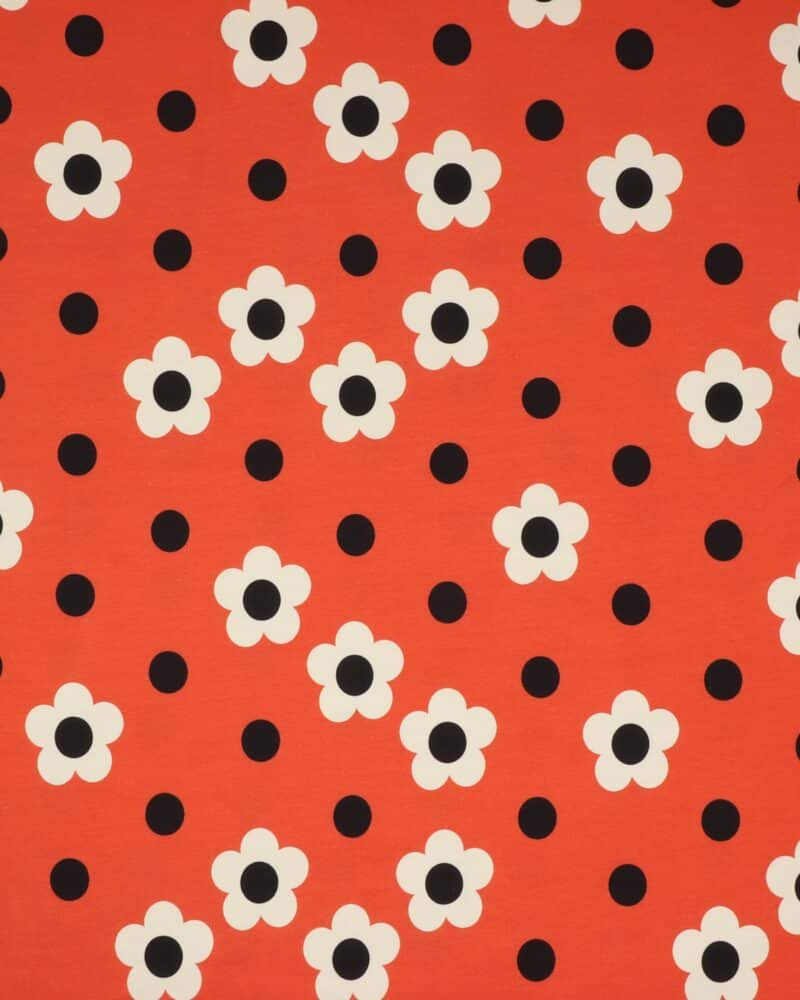 Retroblomster - Jersey - Stoffabrics