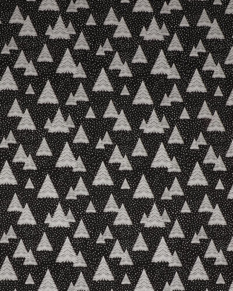 Hvide juletræer på sort - Patchwork - Wilmington prints