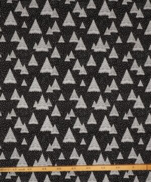 Hvide juletræer på sort - Patchwork - Wilmington prints