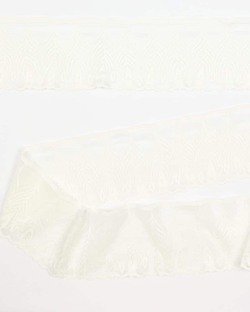 Elastisk blonde, offwhite - 90 mm -