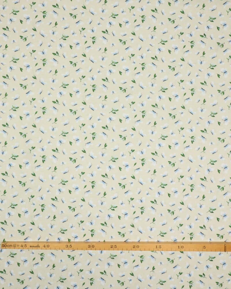 Lemon fresh, sommerfugle på kitfarvet bund - Patchwork - Michael Miller Fabrics
