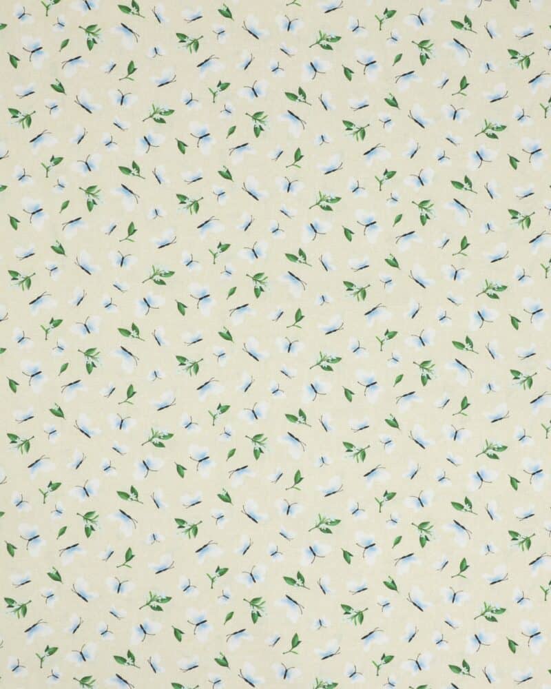 Lemon fresh, sommerfugle på kitfarvet bund - Patchwork - Michael Miller Fabrics