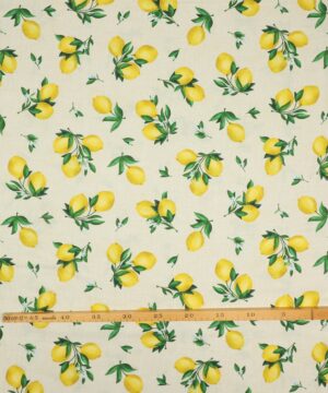 Lemon fresh, citroner på kitfarvet bund - Patchwork - Michael Miller Fabrics