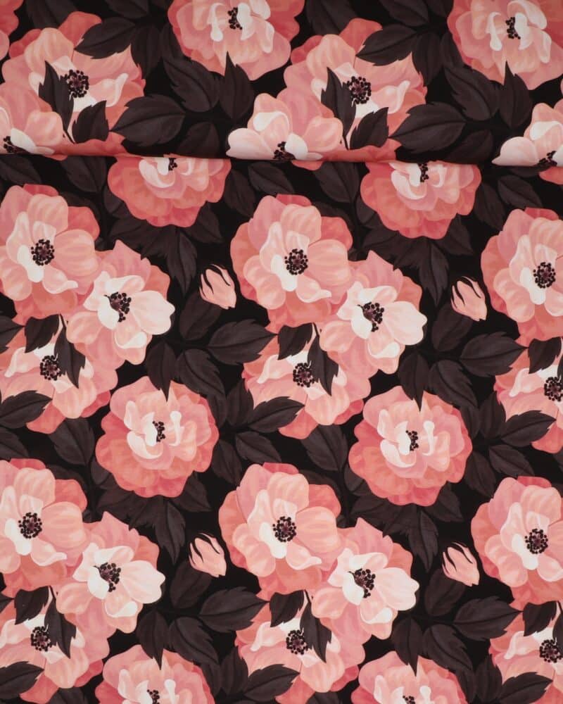 Melli, store blomster- French Terry - Swafing