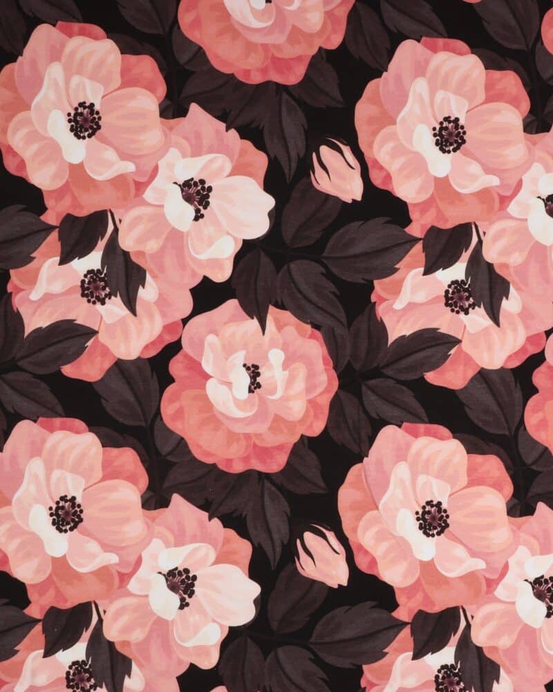 Melli, store blomster- French Terry - Swafing