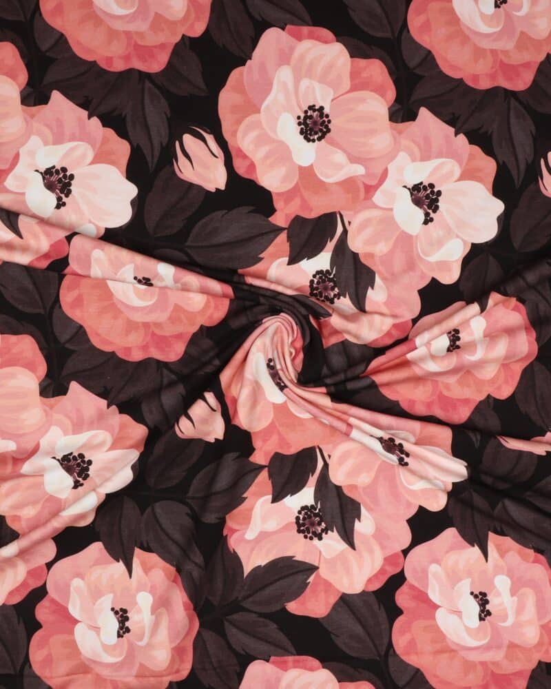 Melli, store blomster- French Terry - Swafing