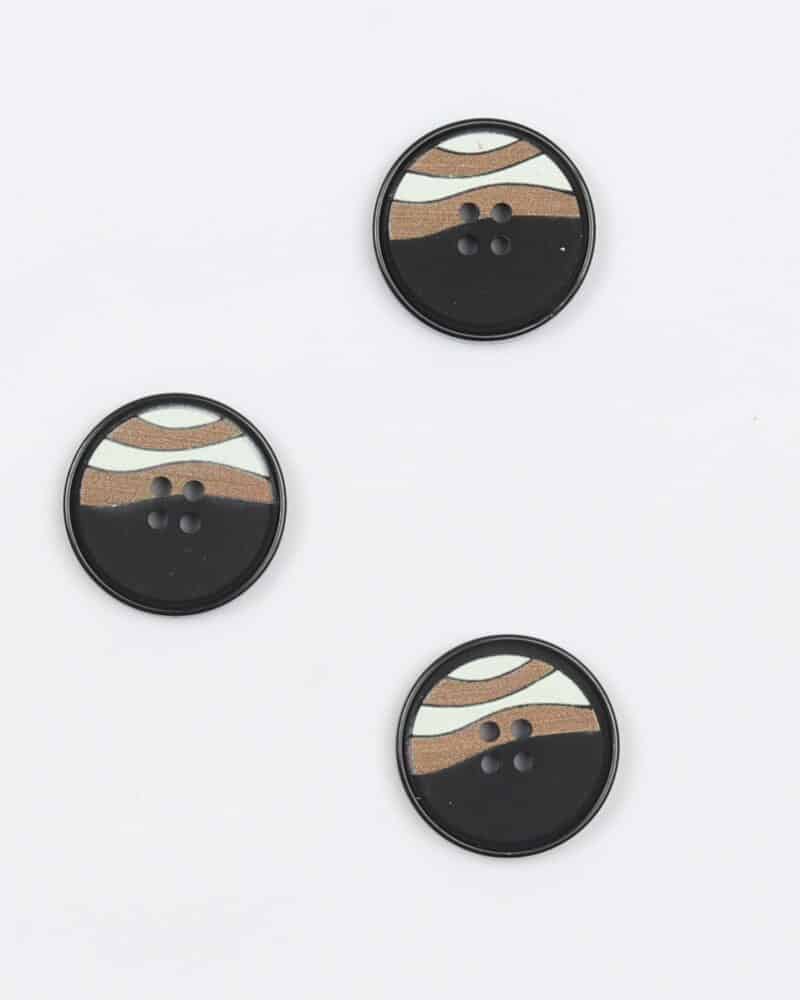 Sort, lys brun, creme - 25 mm -