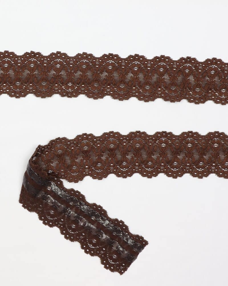 Elastisk blonde m. silikone, brun - 60 mm -