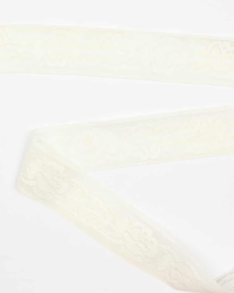 Elastisk blonde m. silikone, offwhite - 57 mm -