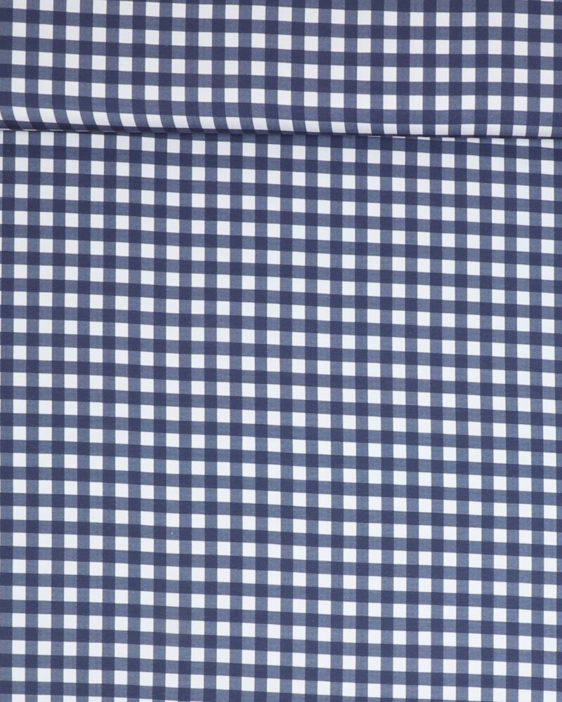 Blå/hvid tern, 10x10 mm - Jersey - Stoffabrics