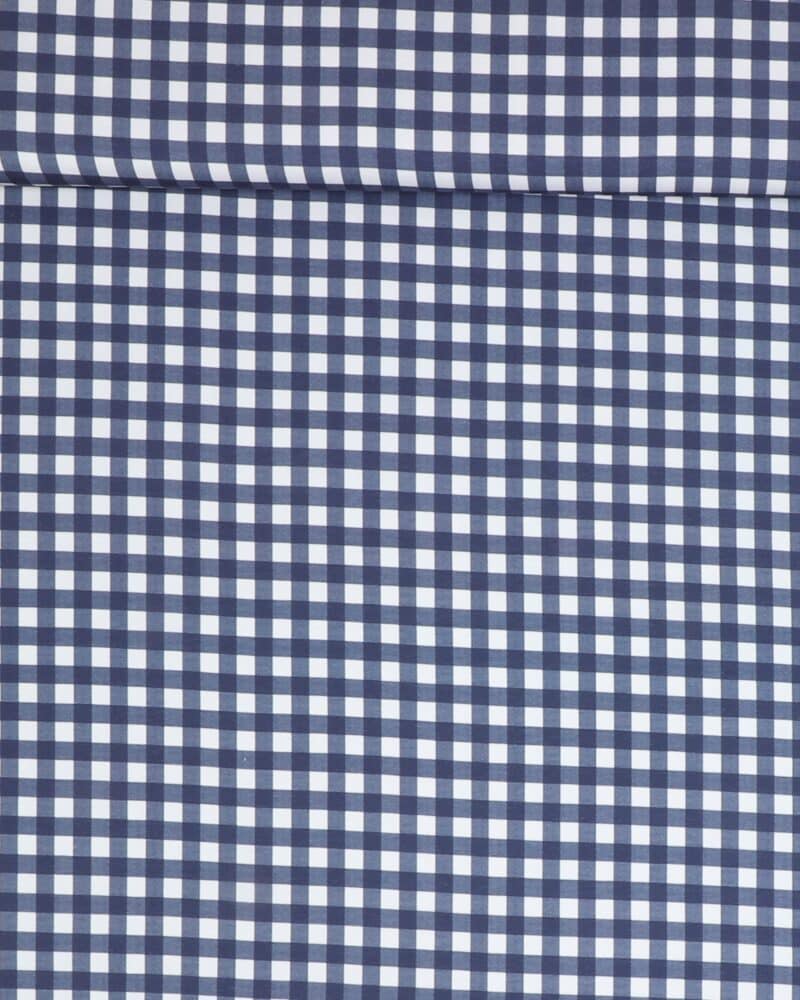 Blå/hvid tern, 10x10 mm - Jersey - Stoffabrics