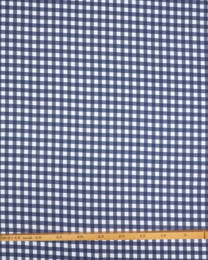 Blå/hvid tern, 10x10 mm - Jersey - Stoffabrics