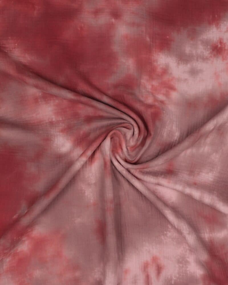 Rosa/gammelrosa batik - Double Gauze blestof/musselin stof - Swafing