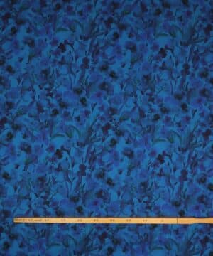 Blomster i blå/blålilla - Jersey - Stoffabrics