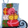 Kælk og gaver, julestrømpe - 7x8 cm -