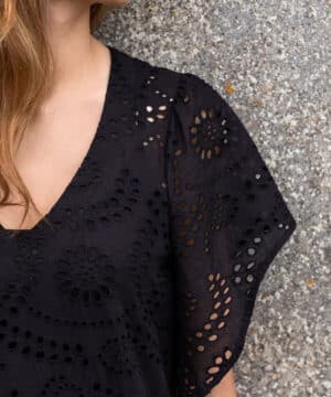 Kjole med vingeærmer og flæser str. XL–5 XL – Onion 9033 - Onion