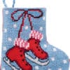 Skøjter, julestrømpe - 7x8 cm -