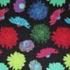 Radiate Life, blomster på sort bund - Patchwork - Stoffabrics
