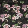 Sort m. blomster sølvglimmer - Polyester jersey - Swafing