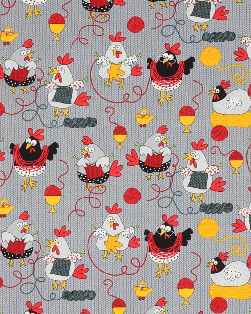 Høns der strikker - Patchwork - Timeless Treasures Fabrics of SoHo