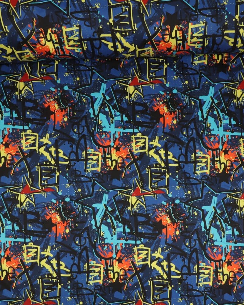 Graffiti på blå bund - Softshell - Swafing