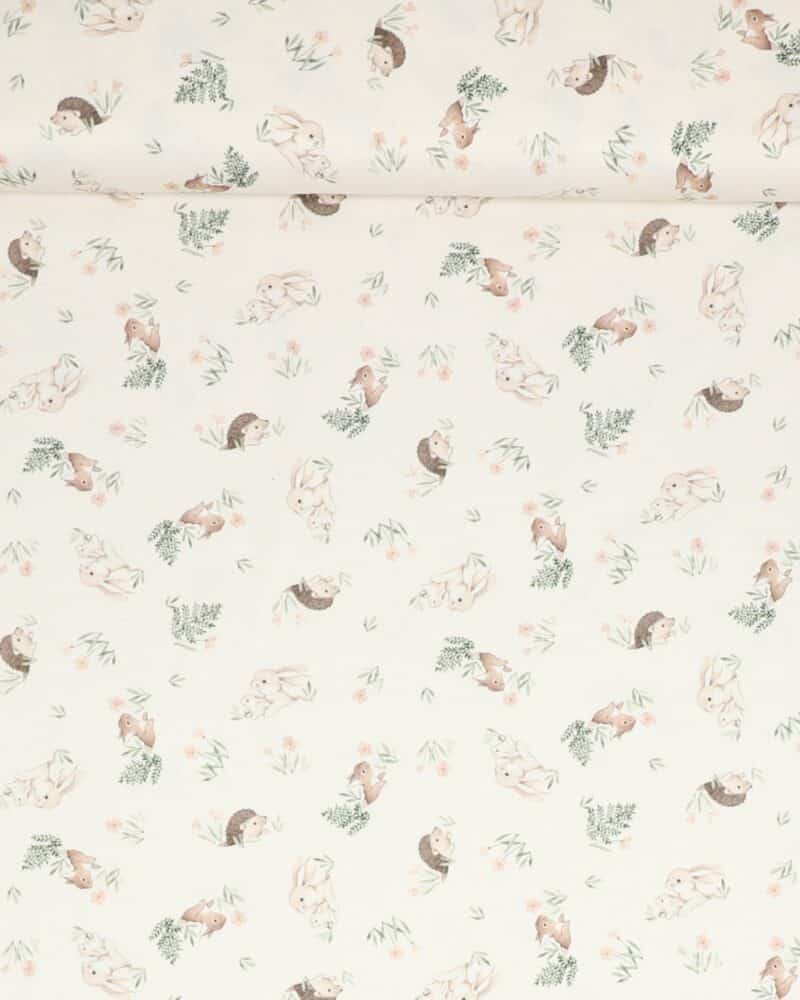 Pindsvin og kaniner på en cremefarvet bund - Patchwork - Dear Stella Design