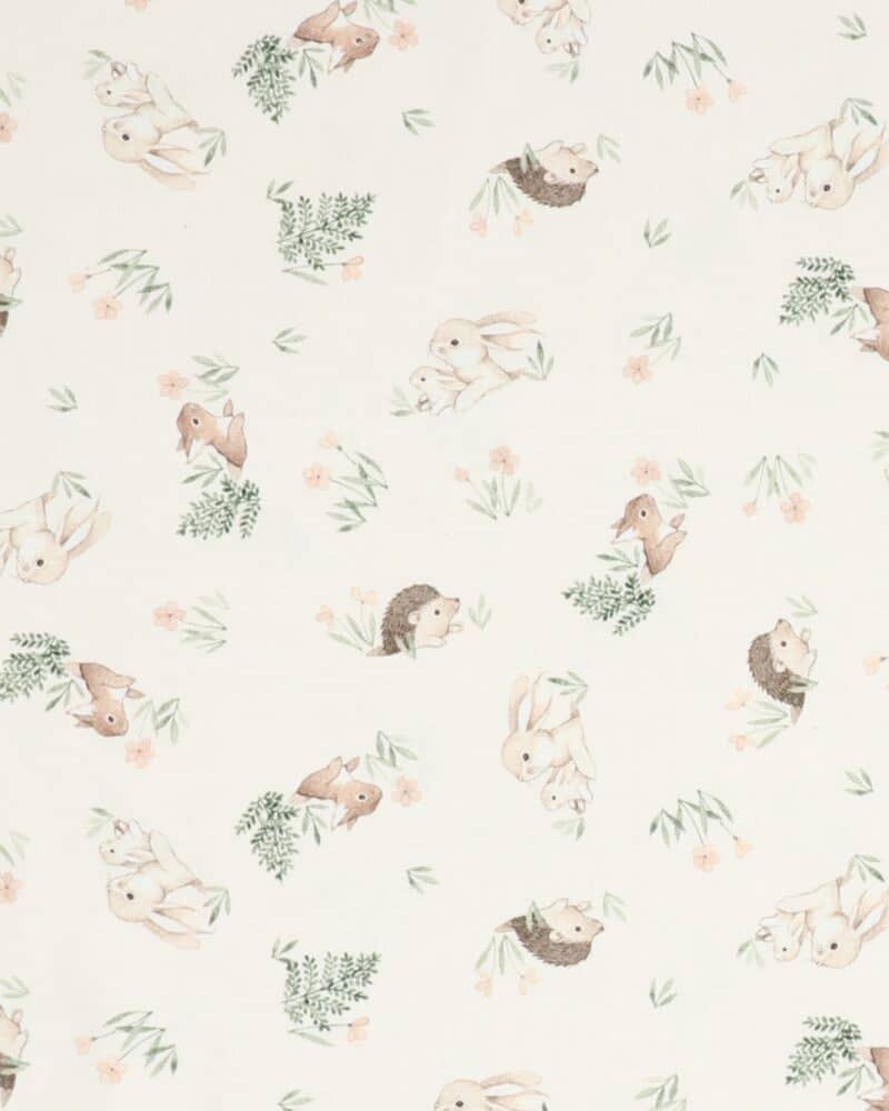 Pindsvin og kaniner på en cremefarvet bund - Patchwork - Dear Stella Design