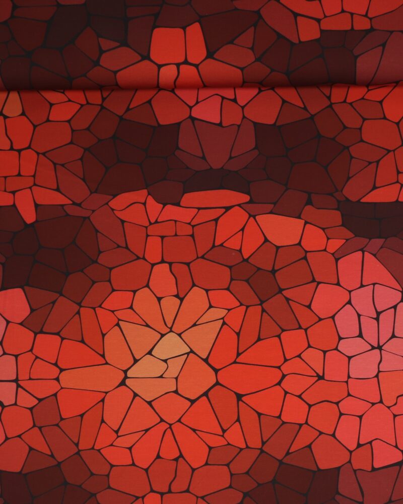 "Glasmosaik" brune/rødbrune farver - Jersey - Swafing
