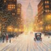 Julelys og sne i byen - Patchwork rapport - Industrial Textiles