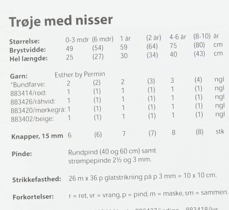 Trøje med nisser, str. 0-10 år - Permin -
