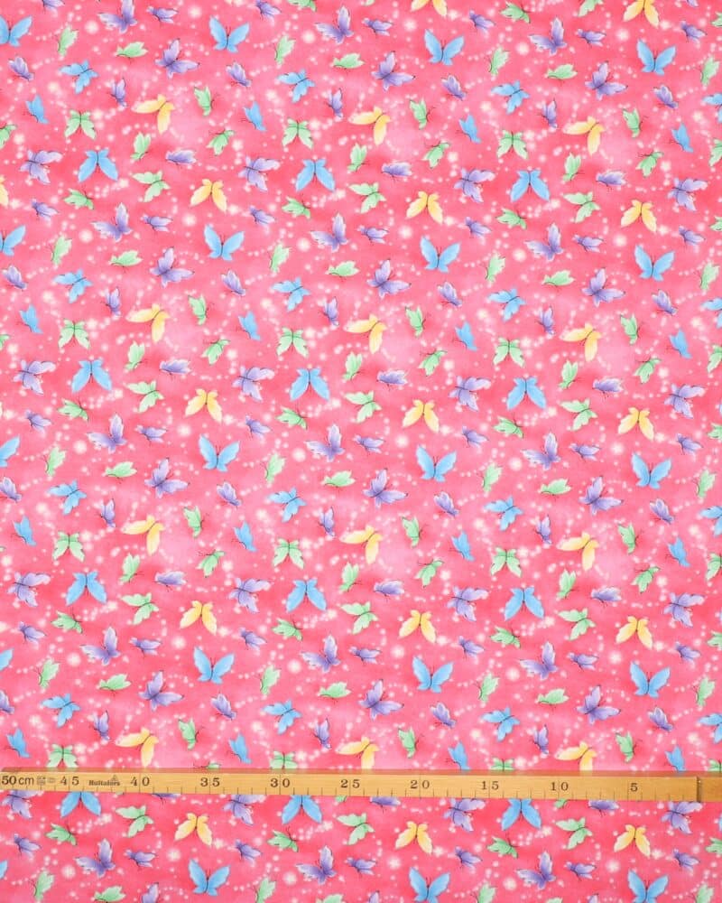 Fairy garden, sommerfugle på pink/lyserød - Patchwork - Studioe fabrics