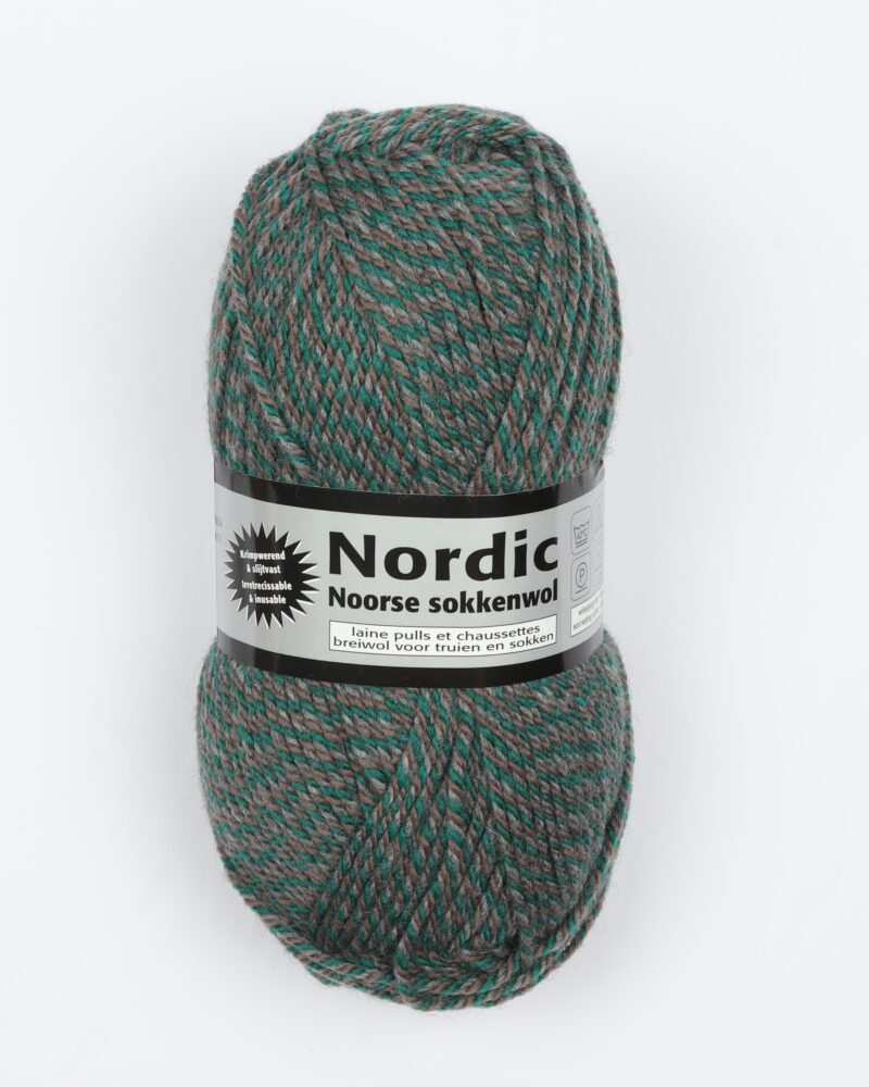 Nordic fra Lammy Yarns (Ragsokke uld grå/grøn) - Info mangler