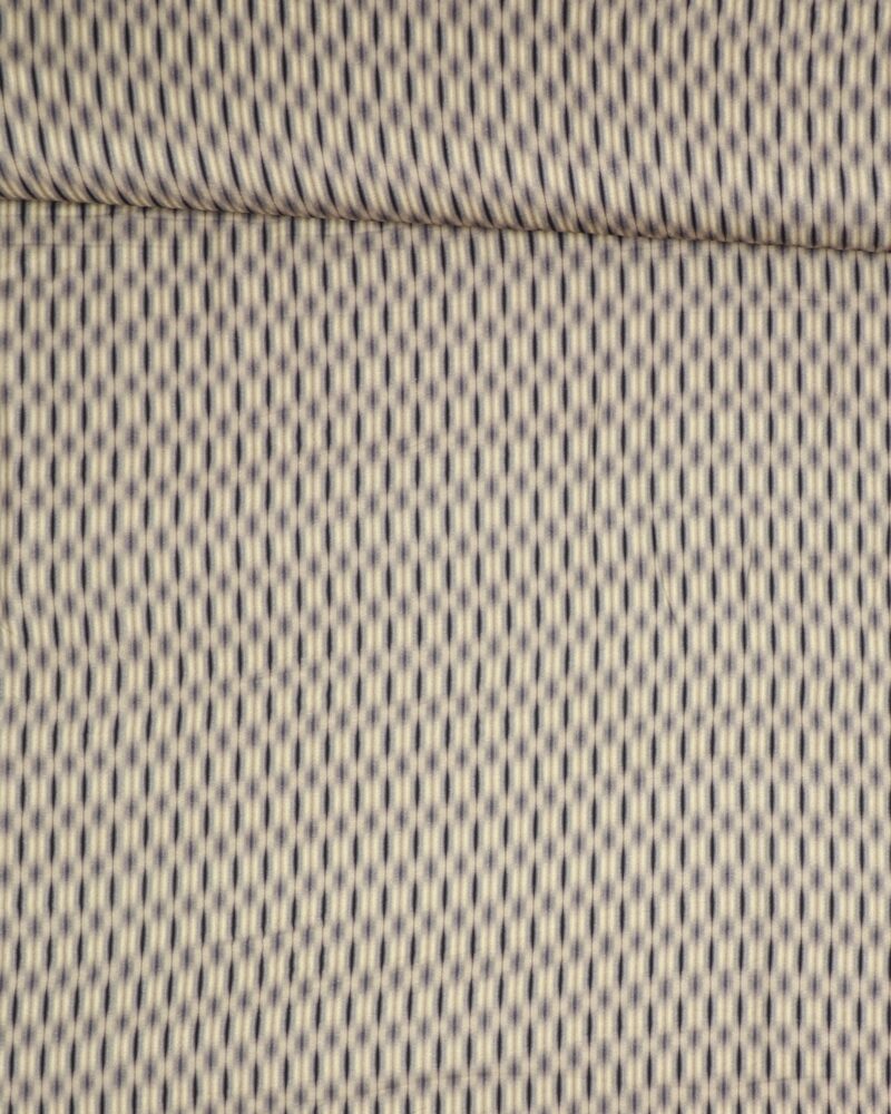 Blå og mørk creme mønster - Viskose/polyester - Info mangler