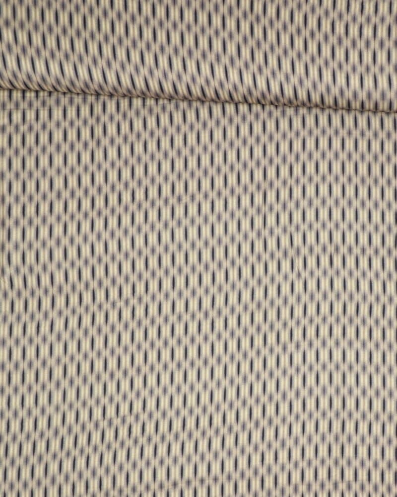 Blå og mørk creme mønster - Viskose/polyester - Info mangler