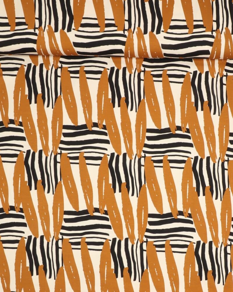 Karry/sort/offwhite mønster - Jersey - Swafing