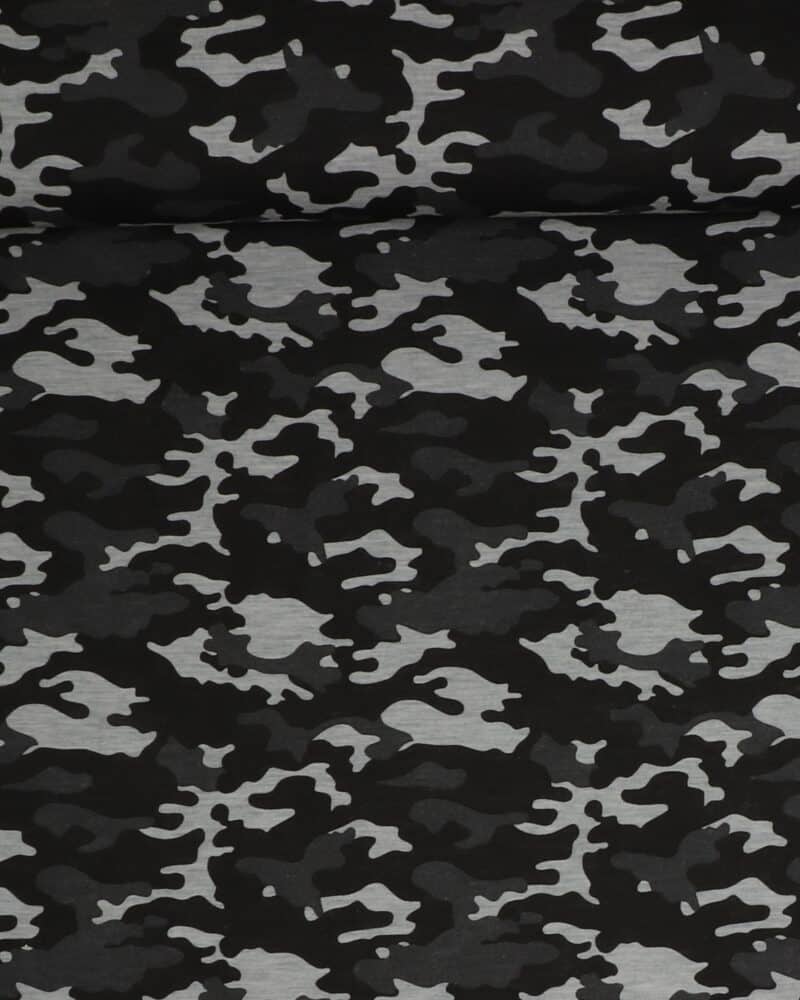 Camouflage, mørkegrå/lysegrå/sort - Uld/polyester jersey - Info mangler