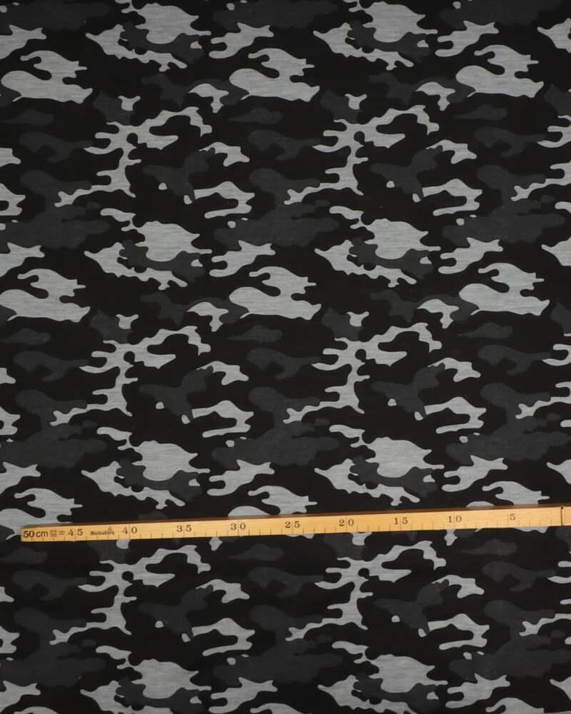 Camouflage, mørkegrå/lysegrå/sort - Uld/polyester jersey - Info mangler